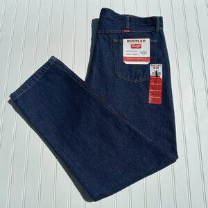 RUSTLER Jeans Mens 42 x 33 Blue Denim Regular Fit Dark Wash Heavy Weight NWT